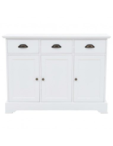 Credenza con 3 Ante in MDF e Legno di Pino 105x35x77,5 cm