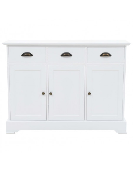 Credenza con 3 Ante in MDF e Legno di Pino 105x35x77,5 cm