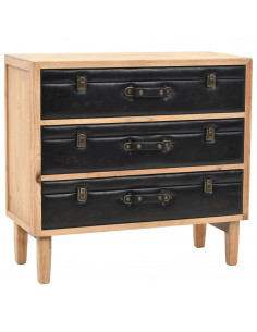 Cassettiera in Legno Massello di Abete 80x36x75 cm 2