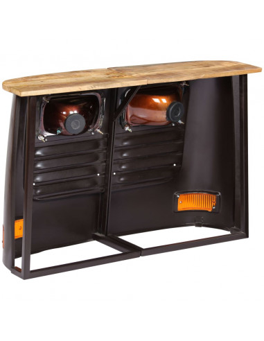 Credenza Camion in Legno Massello di Mango Grigio Scuro