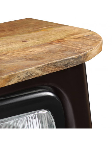 Credenza Camion in Legno Massello di Mango Grigio Scuro