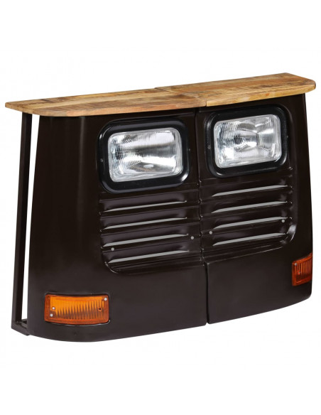 Credenza Camion in Legno Massello di Mango Grigio Scuro
