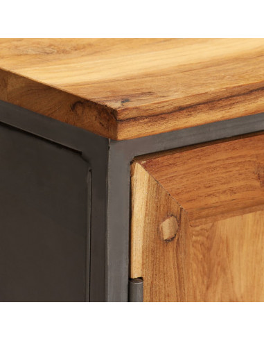 Credenza in Teak Recuperato e Acciaio 65x30x70 cm