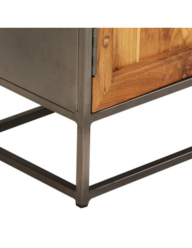 Credenza in Teak Recuperato e Acciaio 65x30x70 cm