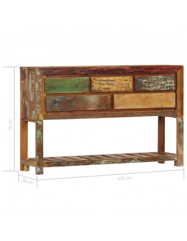 Credenza 120x30x75 cm Legno Massello di Recupero