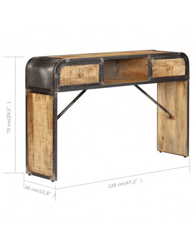 Credenza 120x30x75 cm in Legno Massello di Mango