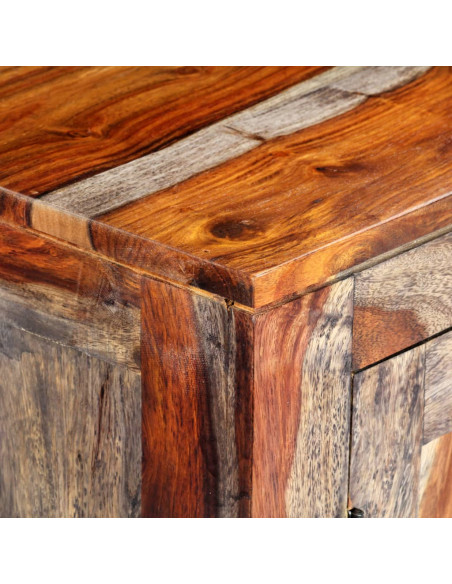 Credenza Grigia 160x40x75 cm in Legno Massello di Sheesham
