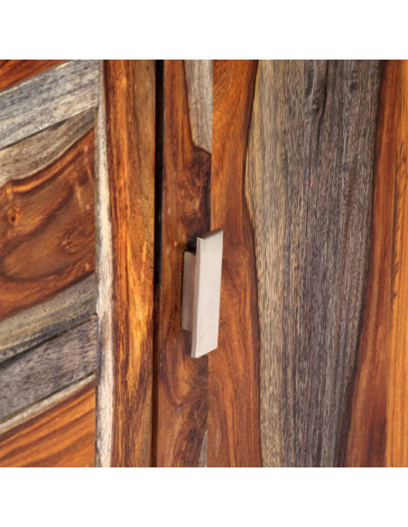 Credenza Grigia 160x40x75 cm in Legno Massello di Sheesham