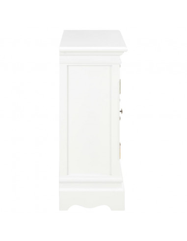 Credenza Bianca 70x28x70 cm in Legno Massello di Pino