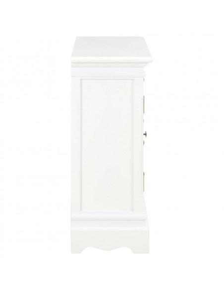 Credenza Bianca 70x28x70 cm in Legno Massello di Pino