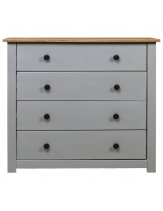 Armadietto Grigio 80x40x73 cm in Legno di Pino Modello Panama 2