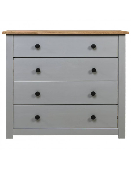 Armadietto Grigio 80x40x73 cm in Legno di Pino Modello Panama