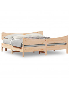 Giroletto con Testiera 200x200 cm in Legno Massello di Pino 2