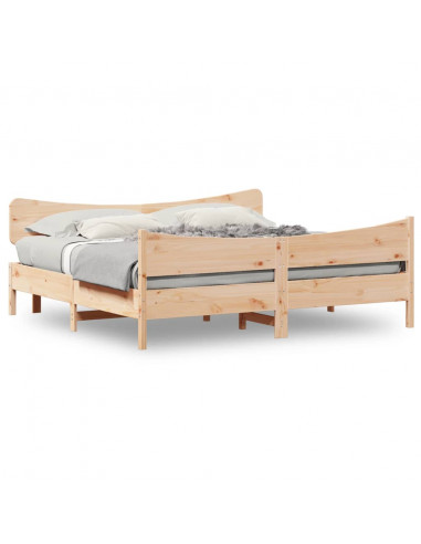 Giroletto con Testiera 200x200 cm in Legno Massello di Pino