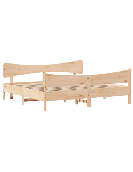 Giroletto con Testiera 200x200 cm in Legno Massello di Pino