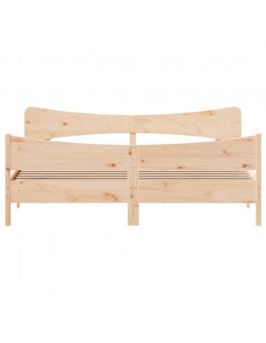 Giroletto con Testiera 200x200 cm in Legno Massello di Pino