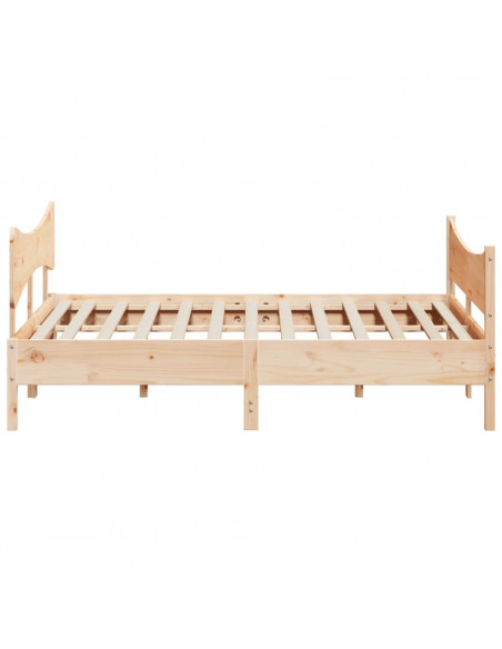 Giroletto con Testiera 200x200 cm in Legno Massello di Pino