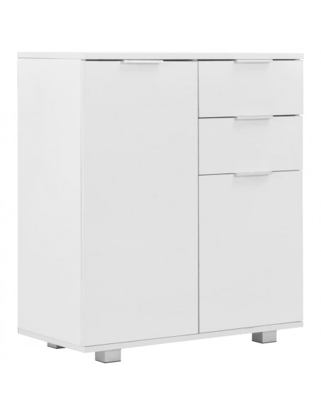 Credenza con Finitura Lucida Bianca 71x35x80 cm in Truciolato