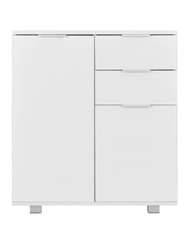 Credenza con Finitura Lucida Bianca 71x35x80 cm in Truciolato