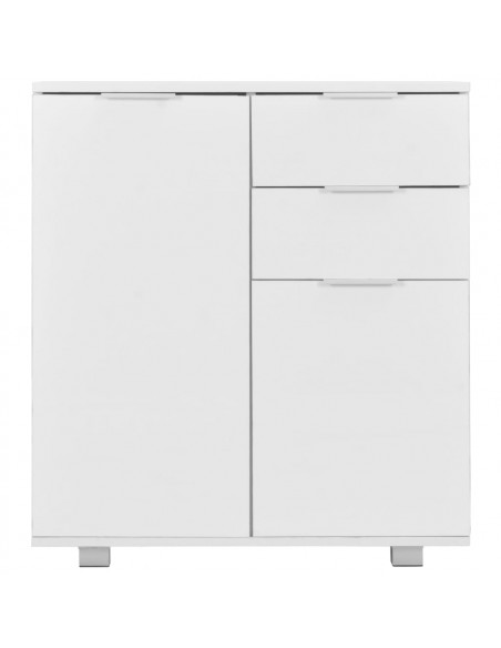 Credenza con Finitura Lucida Bianca 71x35x80 cm in Truciolato