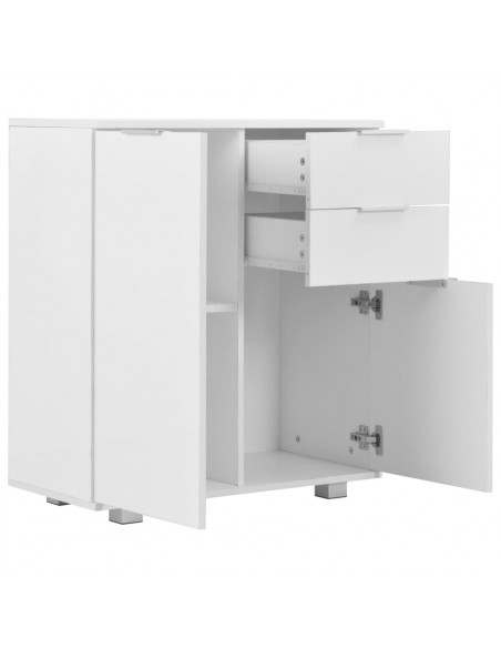 Credenza con Finitura Lucida Bianca 71x35x80 cm in Truciolato