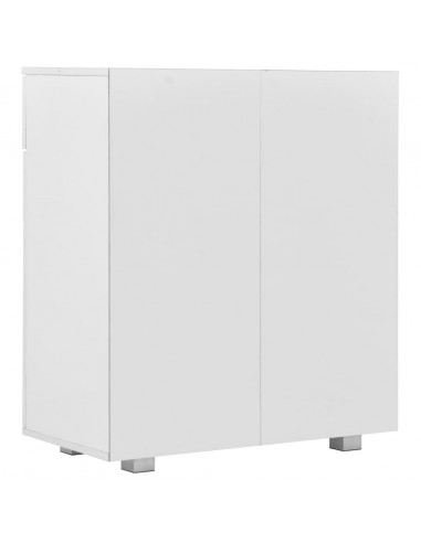 Credenza con Finitura Lucida Bianca 71x35x80 cm in Truciolato