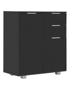Credenza con Finitura Lucida Nera 71x35x80 cm in Truciolato 2