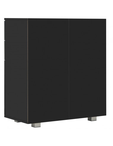 Credenza con Finitura Lucida Nera 71x35x80 cm in Truciolato