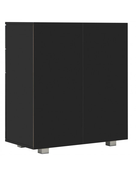 Credenza con Finitura Lucida Nera 71x35x80 cm in Truciolato
