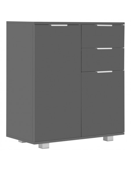 Credenza con Finitura Lucida Grigia 71x35x80 cm in Truciolato