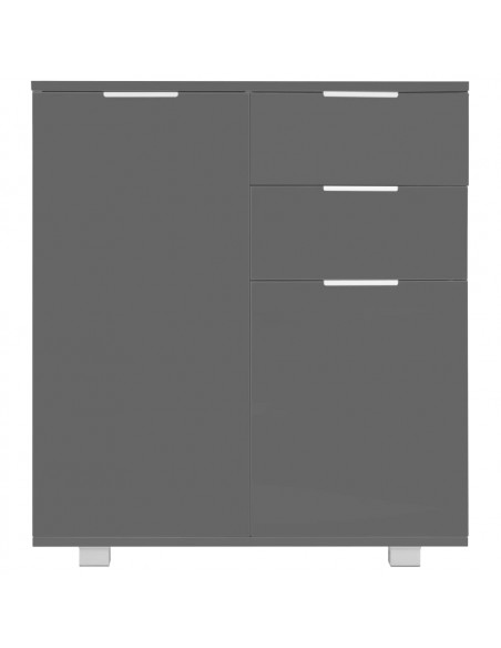 Credenza con Finitura Lucida Grigia 71x35x80 cm in Truciolato