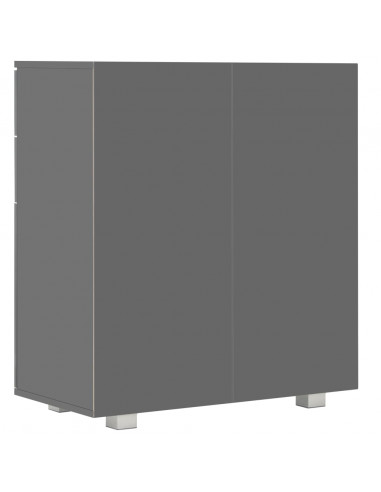 Credenza con Finitura Lucida Grigia 71x35x80 cm in Truciolato