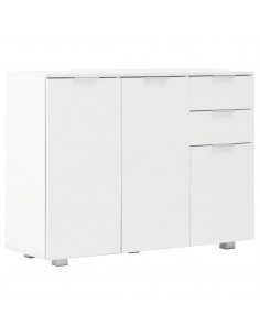 Credenza Bianco Lucido 107x35x80,5 cm 2