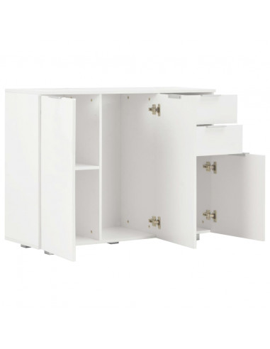 Credenza Bianco Lucido 107x35x80,5 cm