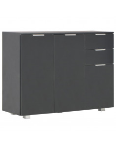Credenza Nero Lucido 107x35x80,5 cm 2