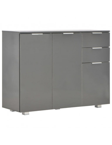 Credenza Grigio Lucido 107x35x80,5 cm