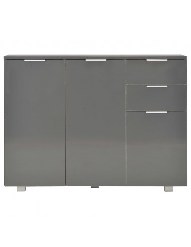 Credenza Grigio Lucido 107x35x80,5 cm