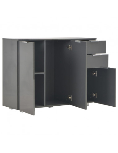 Credenza Grigio Lucido 107x35x80,5 cm