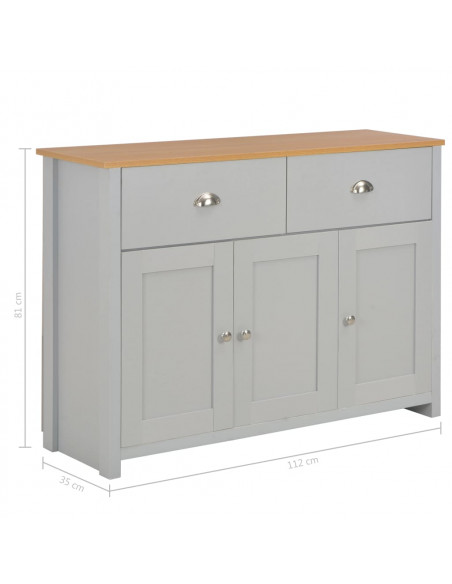 Credenza Grigia 112x35x81 cm