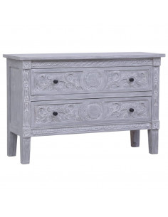 Credenza con 2 Cassetti 90x30x60 cm in Legno Massello di Mogano 2