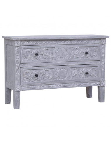 Credenza con 2 Cassetti 90x30x60 cm in Legno Massello di Mogano