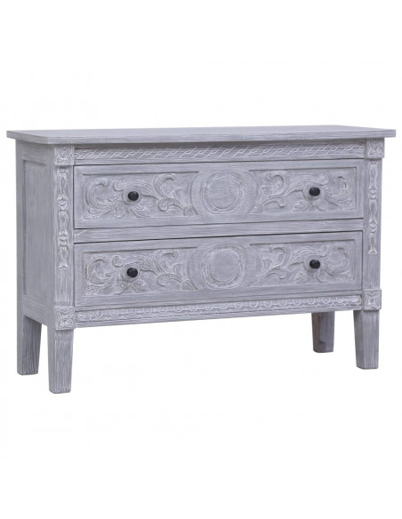 Credenza con 2 Cassetti 90x30x60 cm in Legno Massello di Mogano