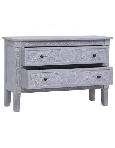 Credenza con 2 Cassetti 90x30x60 cm in Legno Massello di Mogano