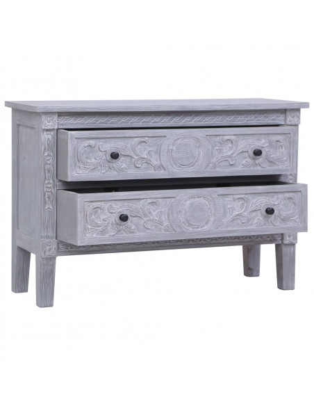 Credenza con 2 Cassetti 90x30x60 cm in Legno Massello di Mogano