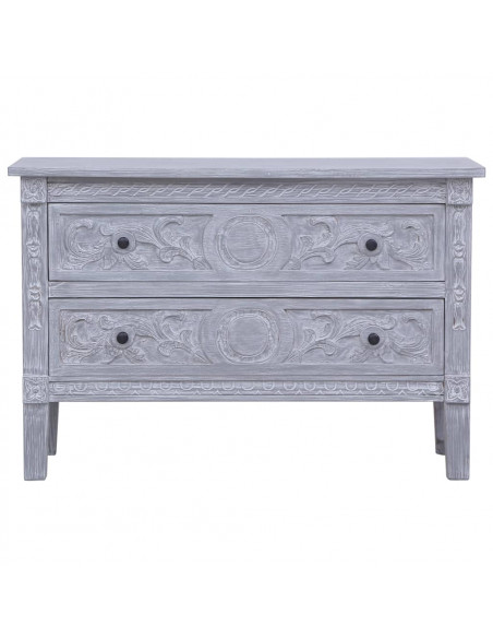 Credenza con 2 Cassetti 90x30x60 cm in Legno Massello di Mogano