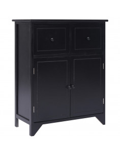 Mobiletto Nero 60x30x75 cm in Legno di Paulownia 2