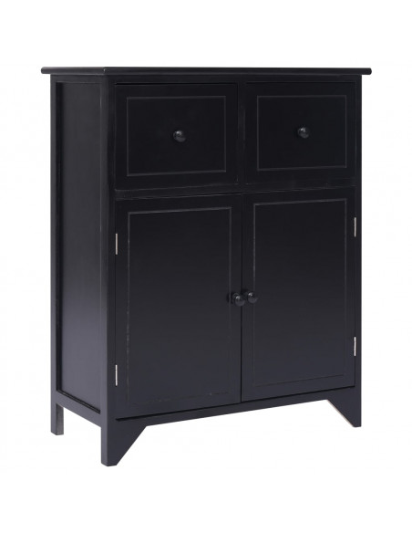 Mobiletto Nero 60x30x75 cm in Legno di Paulownia