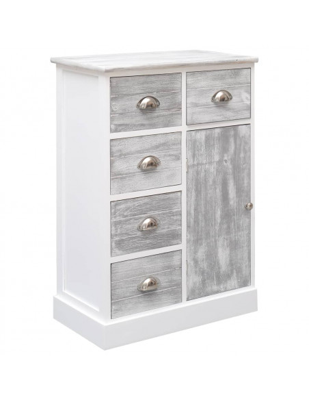 Credenza con 10 Cassetti Grigia 113x30x79 cm in Legno