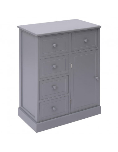 Credenza con 10 Cassetti Grigia 113x30x79 cm in Legno