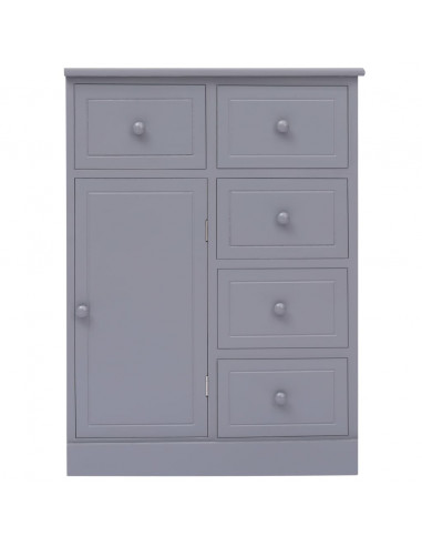 Credenza con 10 Cassetti Grigia 113x30x79 cm in Legno